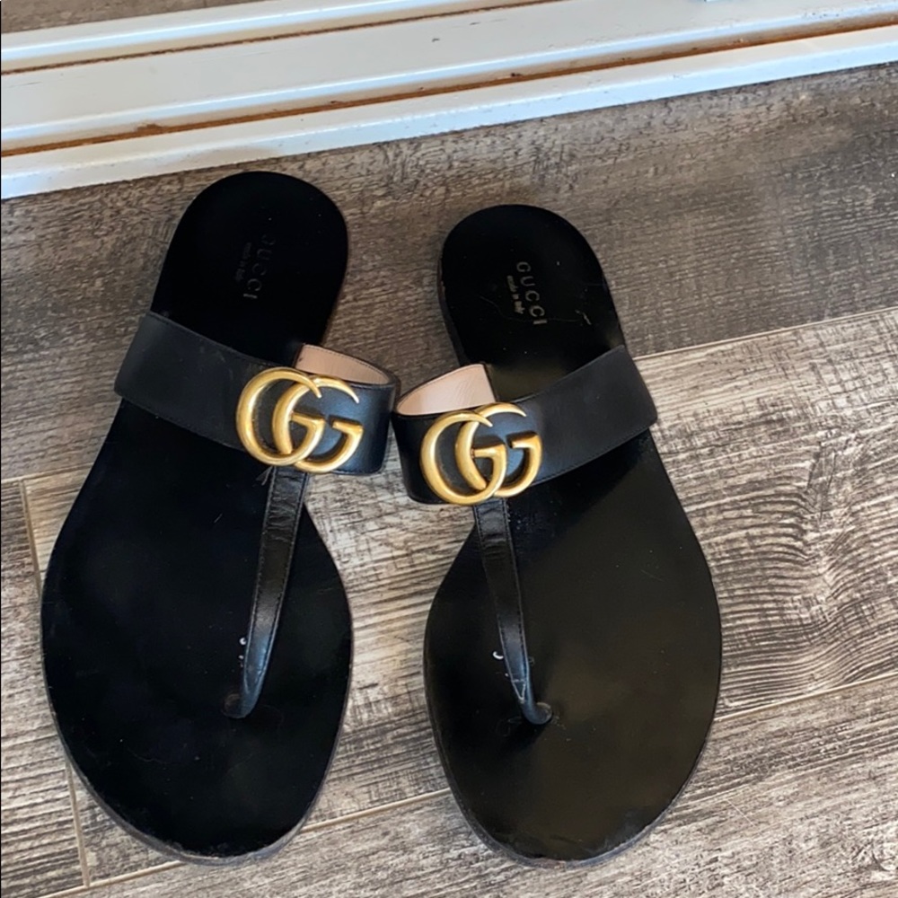 Used Gucci GG T-Strap sandal